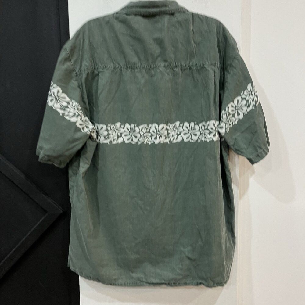 Koko Island Green Hawaiian Shirt Size XL Tropical Hibiscus Button Up - Picture 5 of 5